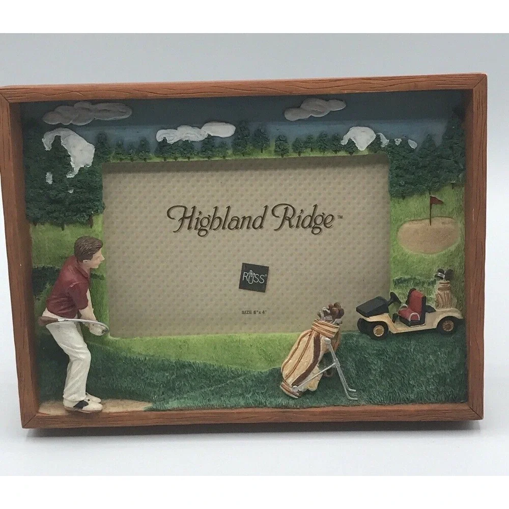 RUSS Highland Ridge 3D Golf Photo Frame‎ Shadowbox - Holds 6x4 EUC